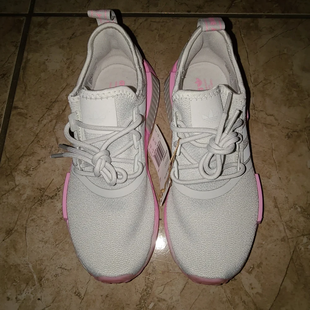 Adidas NMD R1 Grey/Bliss Pink - Picture 2 of 5